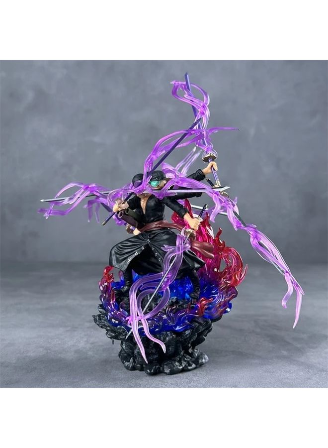 One Piece Zoro Anime Figure 9.84 Inch Three Headed Nine Bladed Rope Action Statue - Image 4